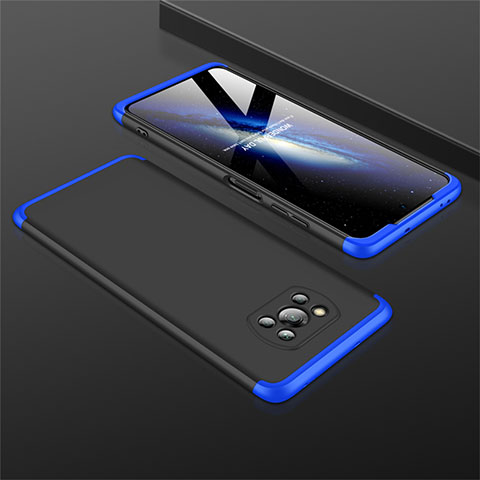 Funda Dura Plastico Rigida Carcasa Mate Frontal y Trasera 360 Grados M01 para Xiaomi Poco X3 NFC Azul y Negro