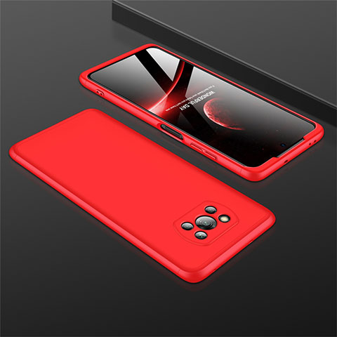 Funda Dura Plastico Rigida Carcasa Mate Frontal y Trasera 360 Grados M01 para Xiaomi Poco X3 NFC Rojo