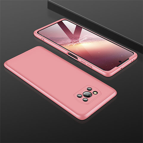 Funda Dura Plastico Rigida Carcasa Mate Frontal y Trasera 360 Grados M01 para Xiaomi Poco X3 Oro Rosa