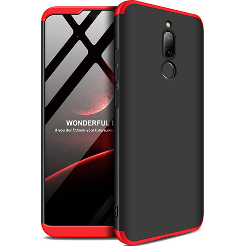 Funda Dura Plastico Rigida Carcasa Mate Frontal y Trasera 360 Grados M01 para Xiaomi Redmi 8 Rojo y Negro