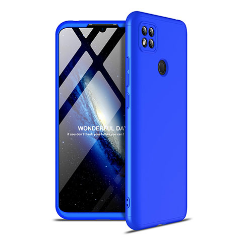 Funda Dura Plastico Rigida Carcasa Mate Frontal y Trasera 360 Grados M01 para Xiaomi Redmi 9 India Azul