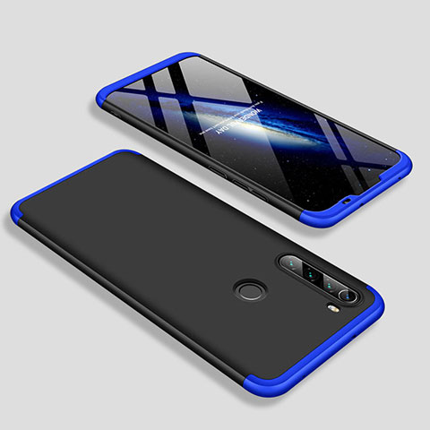 Funda Dura Plastico Rigida Carcasa Mate Frontal y Trasera 360 Grados M01 para Xiaomi Redmi Note 8 (2021) Azul y Negro