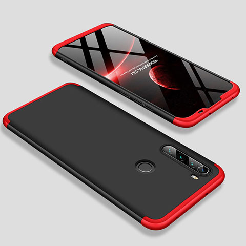 Funda Dura Plastico Rigida Carcasa Mate Frontal y Trasera 360 Grados M01 para Xiaomi Redmi Note 8 Rojo y Negro