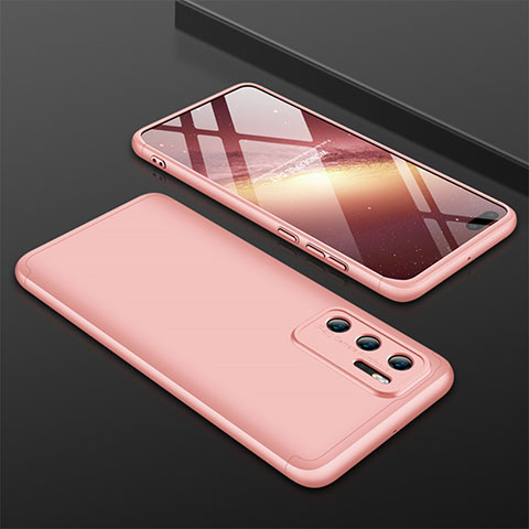 Funda Dura Plastico Rigida Carcasa Mate Frontal y Trasera 360 Grados M02 para Huawei P40 Oro Rosa