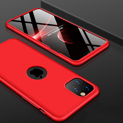 Funda Dura Plastico Rigida Carcasa Mate Frontal y Trasera 360 Grados P01 para Apple iPhone 11 Pro Rojo