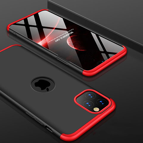 Funda Dura Plastico Rigida Carcasa Mate Frontal y Trasera 360 Grados P01 para Apple iPhone 11 Pro Rojo y Negro