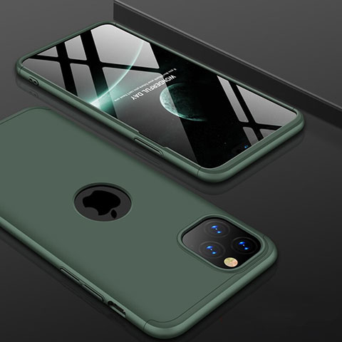 Funda Dura Plastico Rigida Carcasa Mate Frontal y Trasera 360 Grados P01 para Apple iPhone 11 Pro Verde