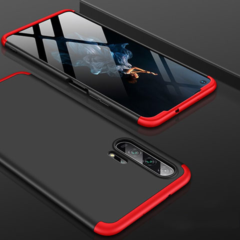 Funda Dura Plastico Rigida Carcasa Mate Frontal y Trasera 360 Grados P01 para Huawei Honor 20 Pro Rojo y Negro