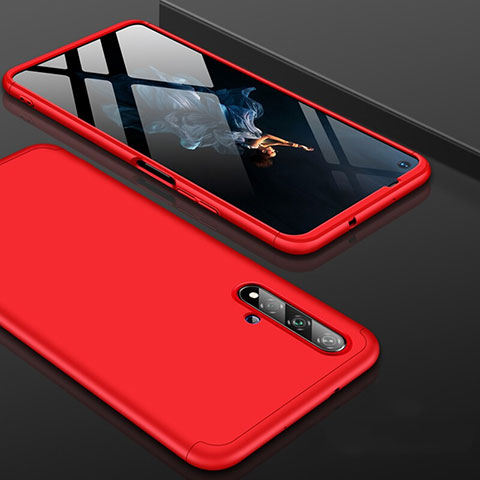 Funda Dura Plastico Rigida Carcasa Mate Frontal y Trasera 360 Grados P01 para Huawei Honor 20 Rojo