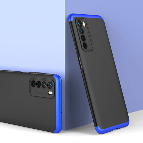 Funda Dura Plastico Rigida Carcasa Mate Frontal y Trasera 360 Grados P01 para Huawei Honor Play4 5G Azul y Negro