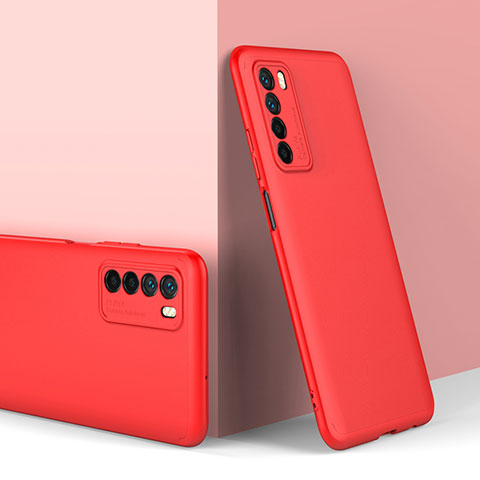 Funda Dura Plastico Rigida Carcasa Mate Frontal y Trasera 360 Grados P01 para Huawei Honor Play4 5G Rojo