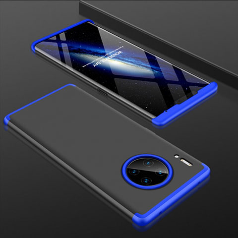 Funda Dura Plastico Rigida Carcasa Mate Frontal y Trasera 360 Grados P01 para Huawei Mate 30 Azul y Negro