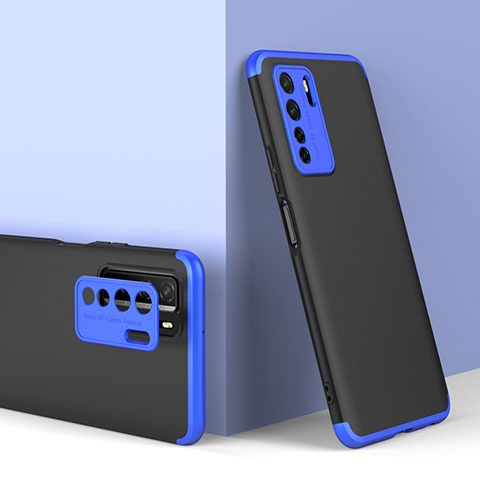 Funda Dura Plastico Rigida Carcasa Mate Frontal y Trasera 360 Grados P01 para Huawei Nova 7 SE 5G Azul y Negro