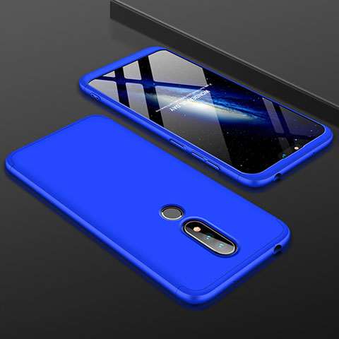 Funda Dura Plastico Rigida Carcasa Mate Frontal y Trasera 360 Grados P01 para Nokia X6 Azul