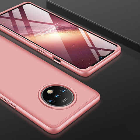 Funda Dura Plastico Rigida Carcasa Mate Frontal y Trasera 360 Grados P01 para OnePlus 7T Oro Rosa