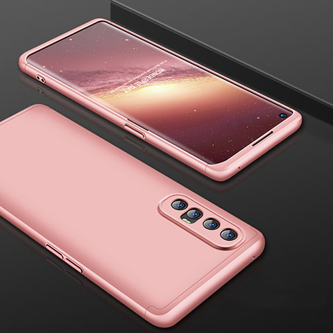 Funda Dura Plastico Rigida Carcasa Mate Frontal y Trasera 360 Grados P01 para Oppo Find X2 Neo Oro Rosa