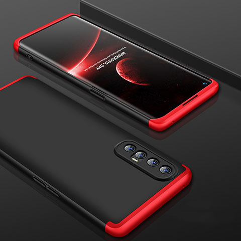 Funda Dura Plastico Rigida Carcasa Mate Frontal y Trasera 360 Grados P01 para Oppo Find X2 Neo Rojo y Negro