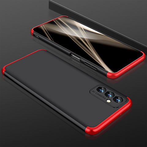 Funda Dura Plastico Rigida Carcasa Mate Frontal y Trasera 360 Grados P01 para Samsung Galaxy M13 4G Rojo y Negro