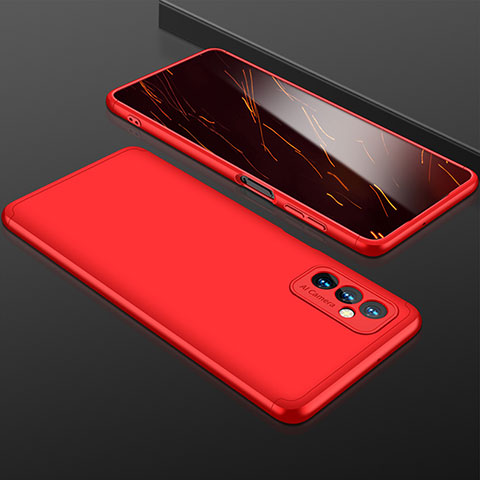 Funda Dura Plastico Rigida Carcasa Mate Frontal y Trasera 360 Grados P01 para Samsung Galaxy M52 5G Rojo