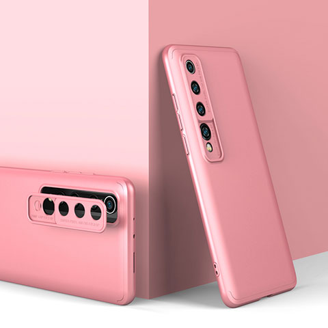 Funda Dura Plastico Rigida Carcasa Mate Frontal y Trasera 360 Grados P01 para Xiaomi Mi 10 Oro Rosa