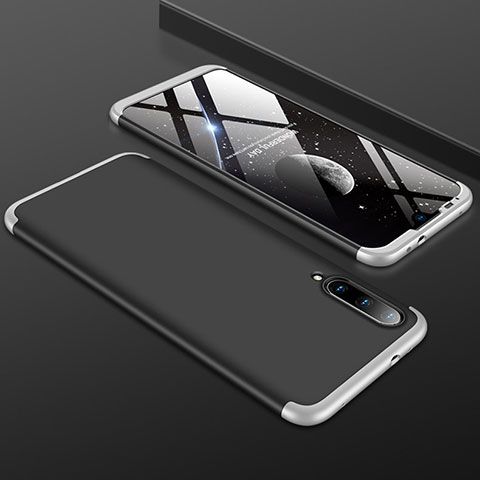 Funda Dura Plastico Rigida Carcasa Mate Frontal y Trasera 360 Grados P01 para Xiaomi Mi A3 Plata y Negro