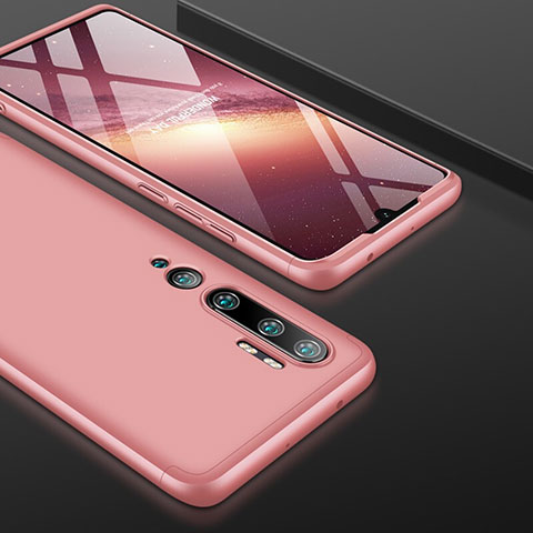 Funda Dura Plastico Rigida Carcasa Mate Frontal y Trasera 360 Grados P01 para Xiaomi Mi Note 10 Pro Oro Rosa