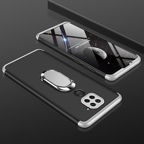 Funda Dura Plastico Rigida Carcasa Mate Frontal y Trasera 360 Grados P01 para Xiaomi Redmi 10X 4G Plata y Negro