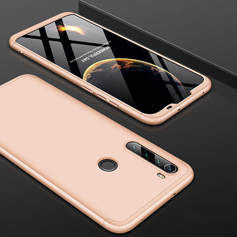 Funda Dura Plastico Rigida Carcasa Mate Frontal y Trasera 360 Grados P01 para Xiaomi Redmi Note 8 Oro