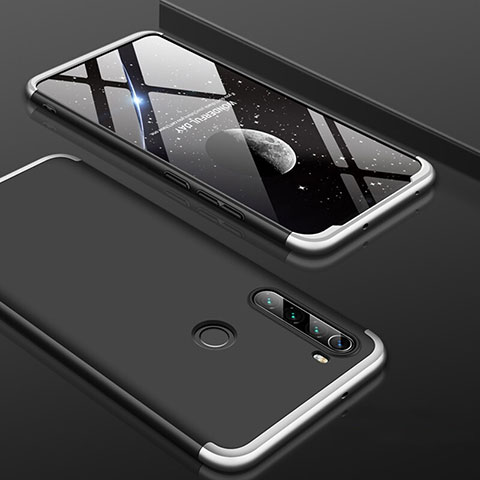 Funda Dura Plastico Rigida Carcasa Mate Frontal y Trasera 360 Grados P01 para Xiaomi Redmi Note 8 Plata y Negro