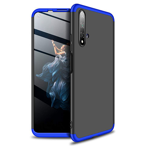 Funda Dura Plastico Rigida Carcasa Mate Frontal y Trasera 360 Grados P02 para Huawei Honor 20 Azul y Negro