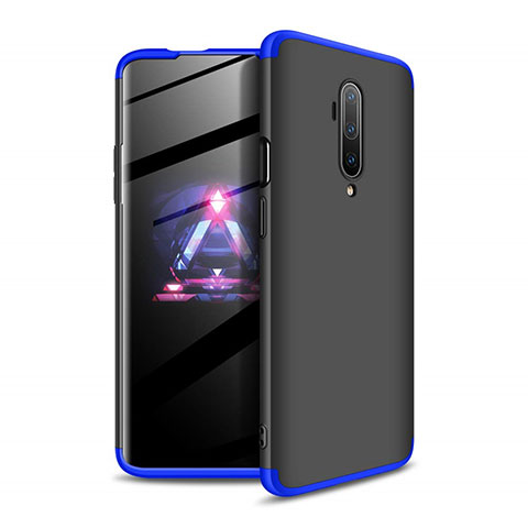 Funda Dura Plastico Rigida Carcasa Mate Frontal y Trasera 360 Grados P02 para OnePlus 7T Pro Azul y Negro