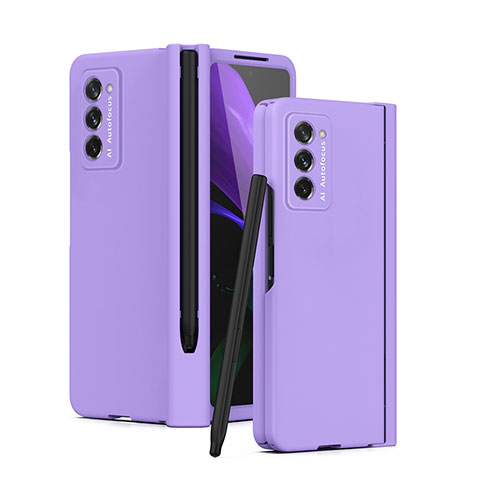 Funda Dura Plastico Rigida Carcasa Mate Frontal y Trasera 360 Grados P02 para Samsung Galaxy Z Fold2 5G Morado