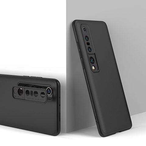 Funda Dura Plastico Rigida Carcasa Mate Frontal y Trasera 360 Grados P02 para Xiaomi Mi 10 Pro Negro