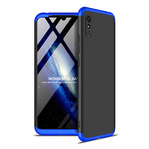 Funda Dura Plastico Rigida Carcasa Mate Frontal y Trasera 360 Grados P02 para Xiaomi Redmi 9AT Azul y Negro
