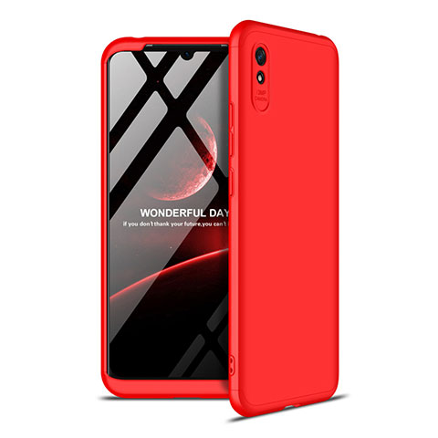 Funda Dura Plastico Rigida Carcasa Mate Frontal y Trasera 360 Grados P02 para Xiaomi Redmi 9i Rojo