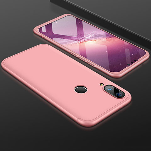 Funda Dura Plastico Rigida Carcasa Mate Frontal y Trasera 360 Grados para Huawei Enjoy 9 Plus Oro Rosa