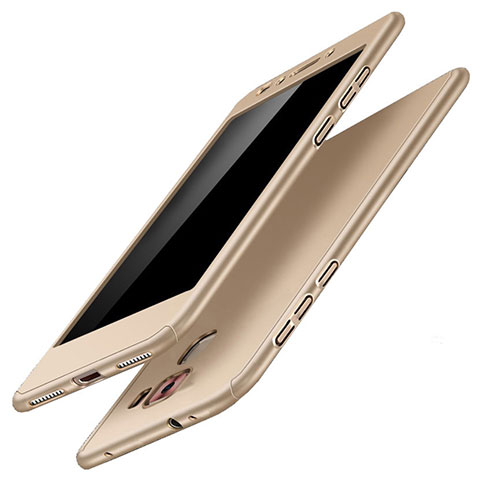 Funda Dura Plastico Rigida Carcasa Mate Frontal y Trasera 360 Grados para Huawei Honor 7 Dual SIM Oro