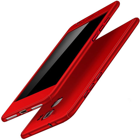 Funda Dura Plastico Rigida Carcasa Mate Frontal y Trasera 360 Grados para Huawei Honor 7 Rojo