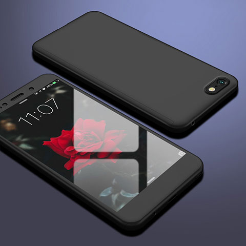 Funda Dura Plastico Rigida Carcasa Mate Frontal y Trasera 360 Grados para Huawei Honor 7S Negro