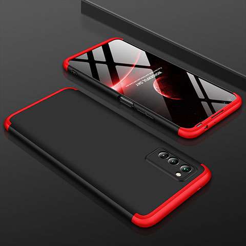 Funda Dura Plastico Rigida Carcasa Mate Frontal y Trasera 360 Grados para Huawei Honor V30 Pro 5G Rojo y Negro