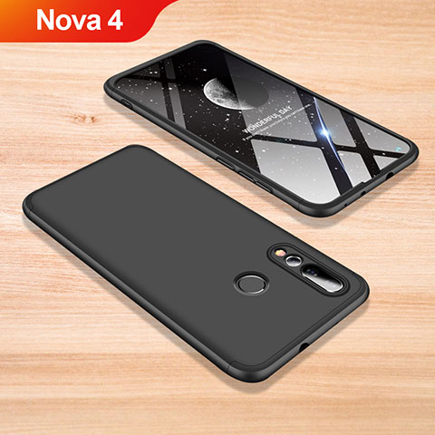 Funda Dura Plastico Rigida Carcasa Mate Frontal y Trasera 360 Grados para Huawei Nova 4 Negro