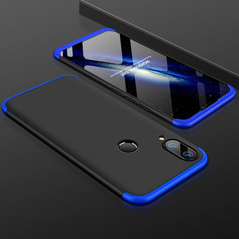 Funda Dura Plastico Rigida Carcasa Mate Frontal y Trasera 360 Grados para Huawei P Smart+ Plus Azul y Negro