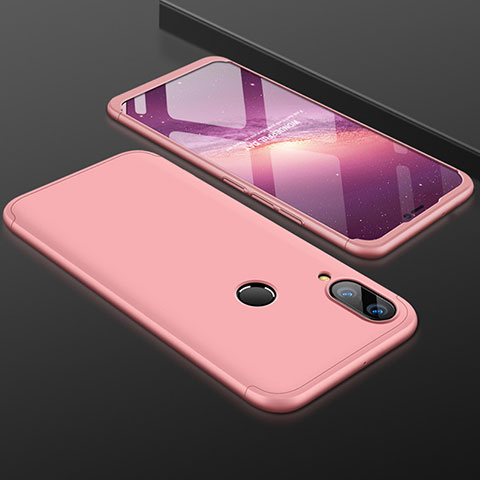 Funda Dura Plastico Rigida Carcasa Mate Frontal y Trasera 360 Grados para Huawei P Smart+ Plus Oro Rosa