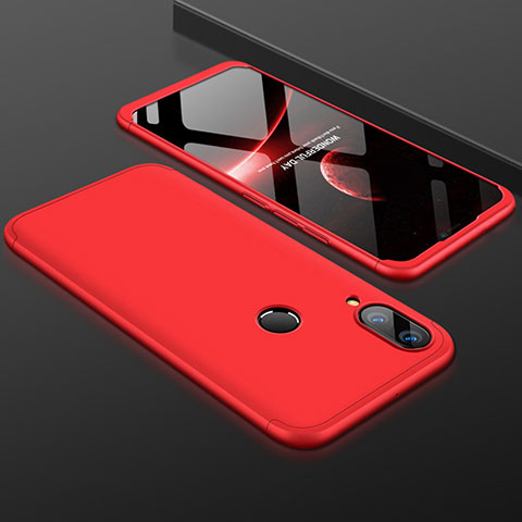 Funda Dura Plastico Rigida Carcasa Mate Frontal y Trasera 360 Grados para Huawei P Smart+ Plus Rojo
