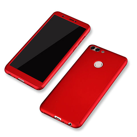 Funda Dura Plastico Rigida Carcasa Mate Frontal y Trasera 360 Grados para Huawei P Smart Rojo