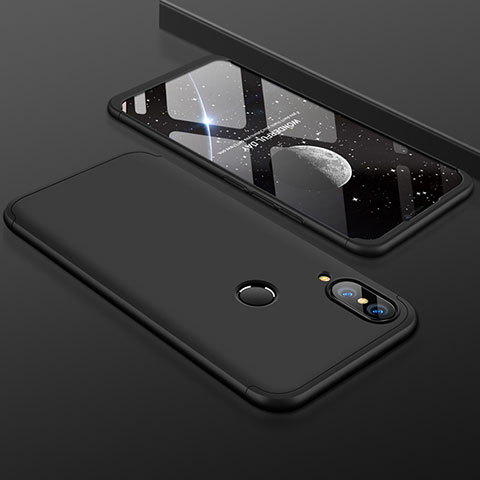 Funda Dura Plastico Rigida Carcasa Mate Frontal y Trasera 360 Grados para Huawei P20 Lite Negro