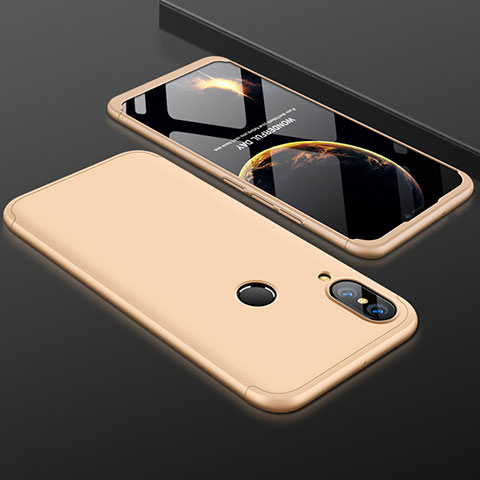 Funda Dura Plastico Rigida Carcasa Mate Frontal y Trasera 360 Grados para Huawei P20 Lite Oro