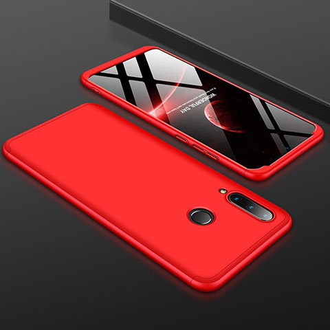 Funda Dura Plastico Rigida Carcasa Mate Frontal y Trasera 360 Grados para Huawei P30 Lite New Edition Rojo