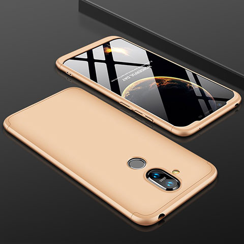 Funda Dura Plastico Rigida Carcasa Mate Frontal y Trasera 360 Grados para Nokia 7.1 Plus Oro