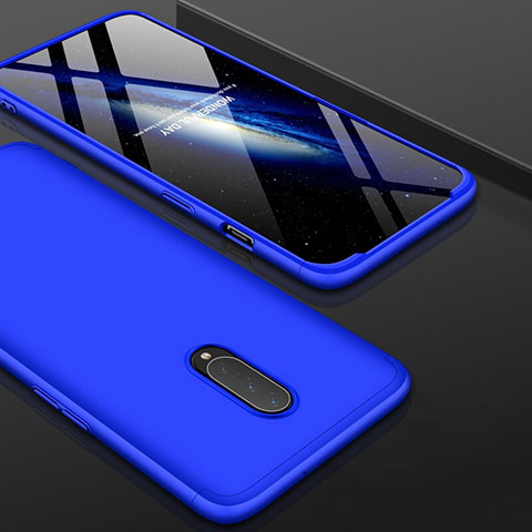 Funda Dura Plastico Rigida Carcasa Mate Frontal y Trasera 360 Grados para OnePlus 7 Pro Azul